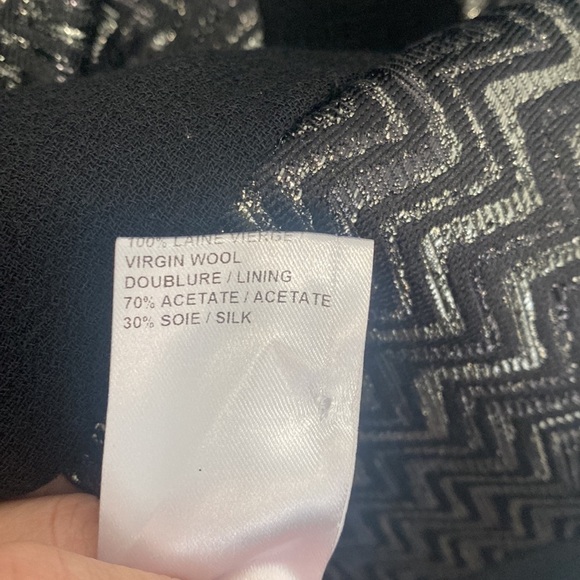 Chloe Metallic Chic Fall Black Blazer Jacket - Picture 8 of 11